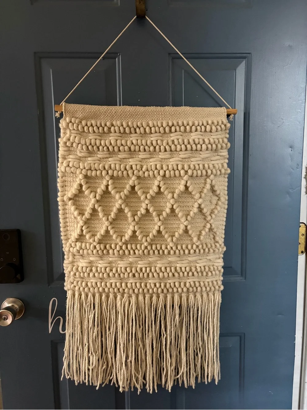Handmade Cream Macrame Boho Wall Hanging